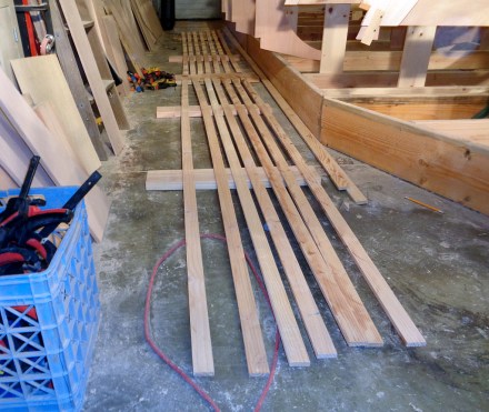 A football filed of sheer clamp strips.