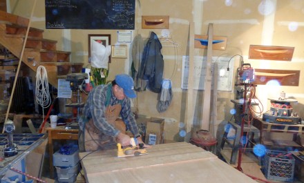 Small DeWalt planer takes down the edges.