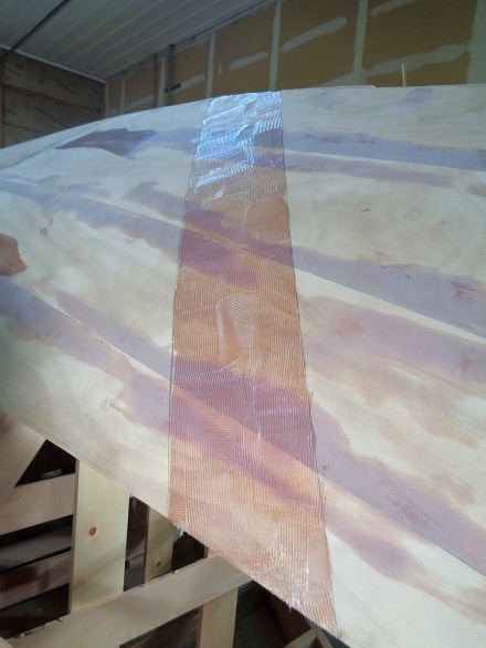 Epoxy troweled on, diagonal ready to go