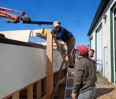 Jon attaching the slings.