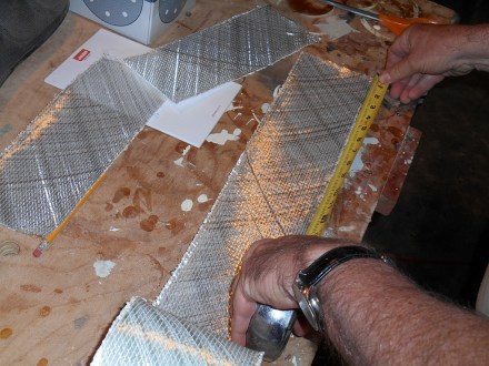 Measuring tape on the bench