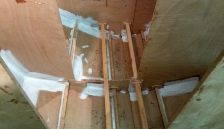 Floor joists looking forward