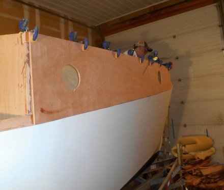 Forecabin sides going on.  