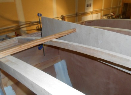 Final beams are easy to pattern -- run a batten along those that are in and simply mark at the bottom all the way across. 