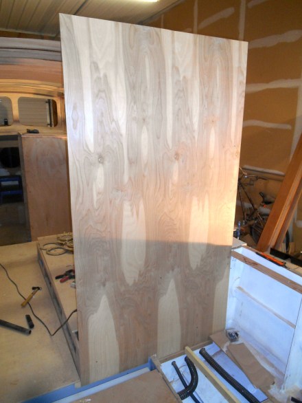 Deckhouse aft bulkhead ready for marking.