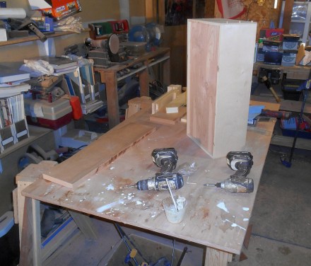 Doweling up the drawers.