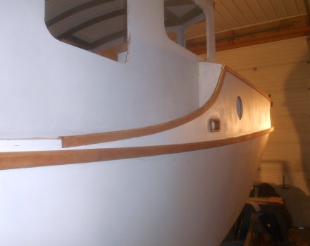 Forecabin trim -- these curved pieces aren't easy!