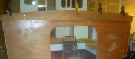 Transom cladding gets started