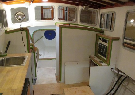 Deckhouse sanded and taped