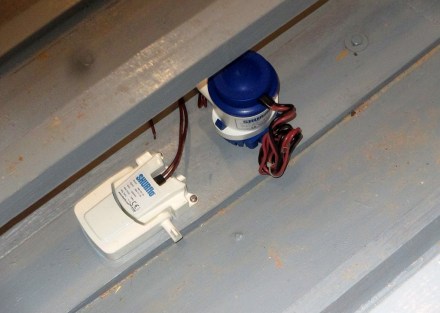 Forward bilge pump and float switch