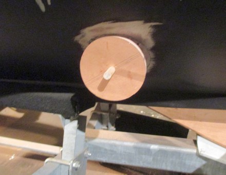 Marking jig exactly the size of the tunnel.